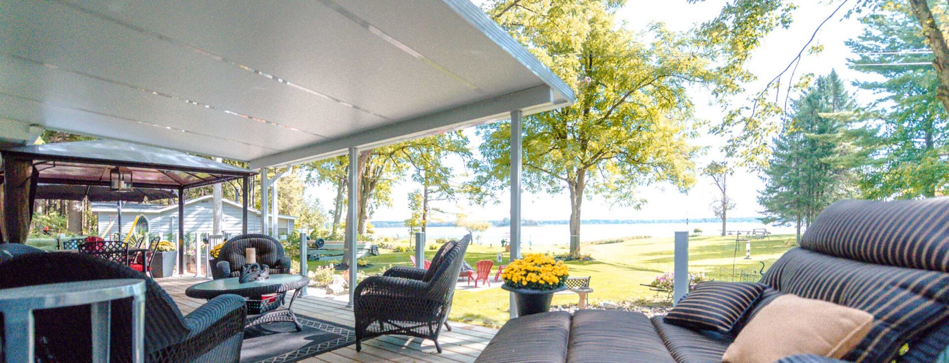 Solid Insulated Patio Cover over outdoor dining area.