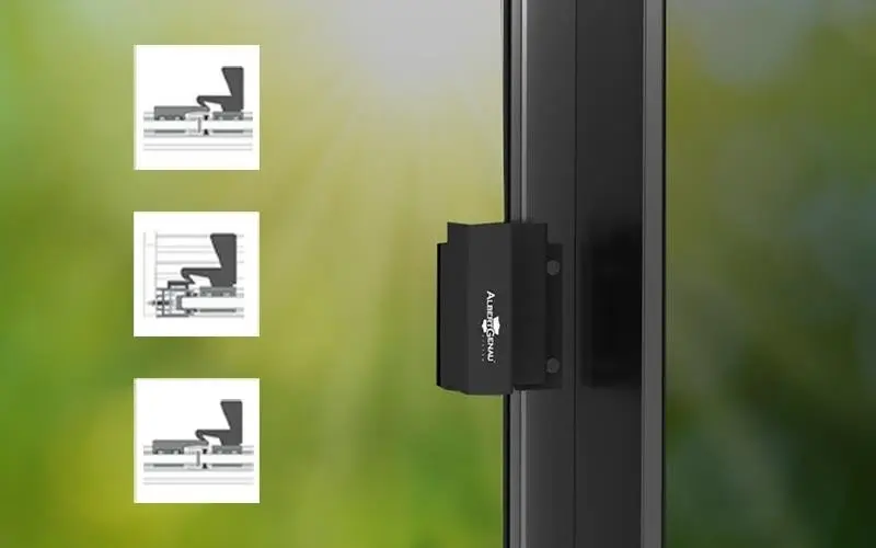 Black-framed window with screen highlighting the Novasun Horizon design.