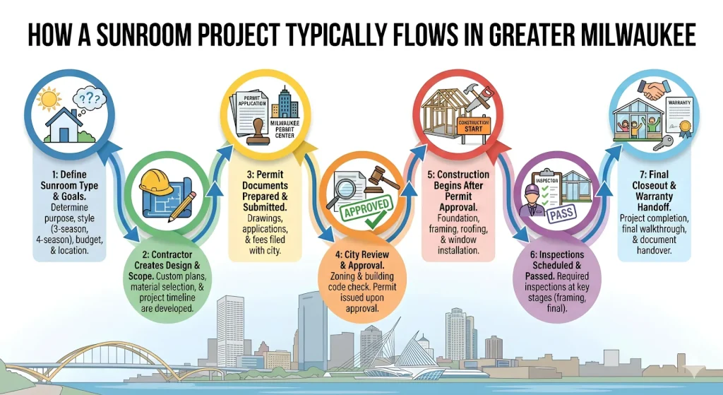 How a Sunroom Project Typically Flows in Greater Milwaukee