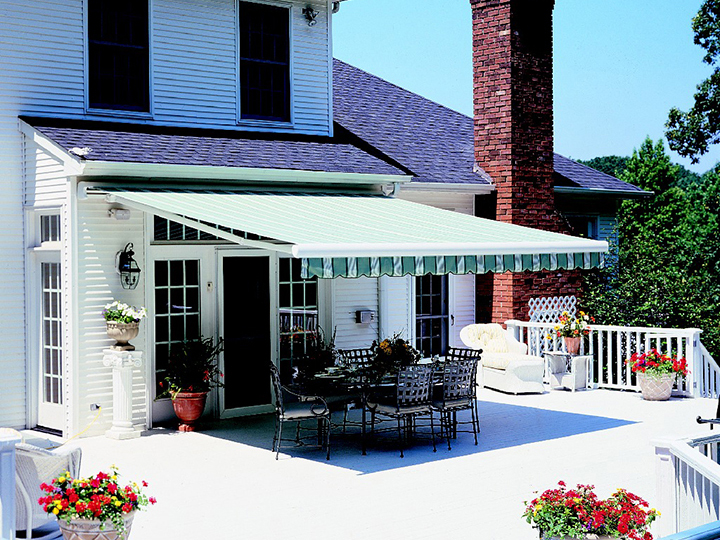 Sunair Suntube retractable patio awning on a home